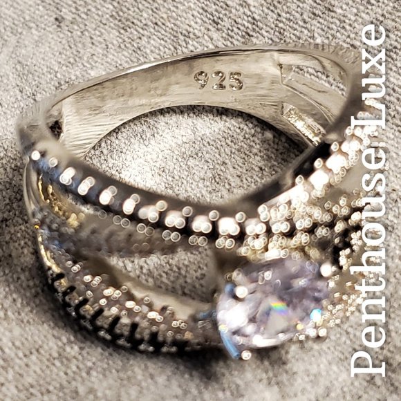 FINAL RESTOCK!! Double Criss-Cross Micro Pave Solitaire Ring - Picture 3 of 5